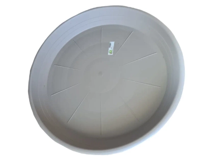 צלחת פלסטיק לעציץ בצבע חאקי