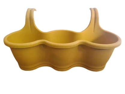 עציץ וו שלישיה חרדל ותחתית למעקה