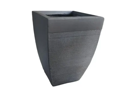 עציץ פיבר אפור בעל פתח עליון ברוחב 28, 36 או 44 ס"מ לשתילה