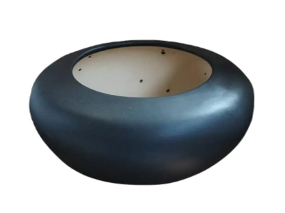 קערה מקרמיקה בקוטר 15 ו-30 ס"מ לסוקולנטים בצבע שחור