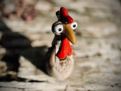 פסלון קרמיקה תרנגול שלל צבעים