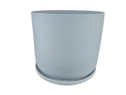 עציץ קרמיקה תכלת עם תחתית בקוטר 15 ס"מ