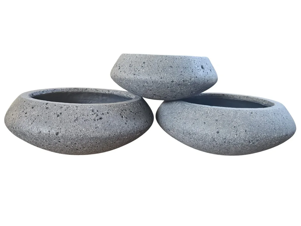 קערת פיבר אפורה רחבה בקוטר 30/40 ס"מ