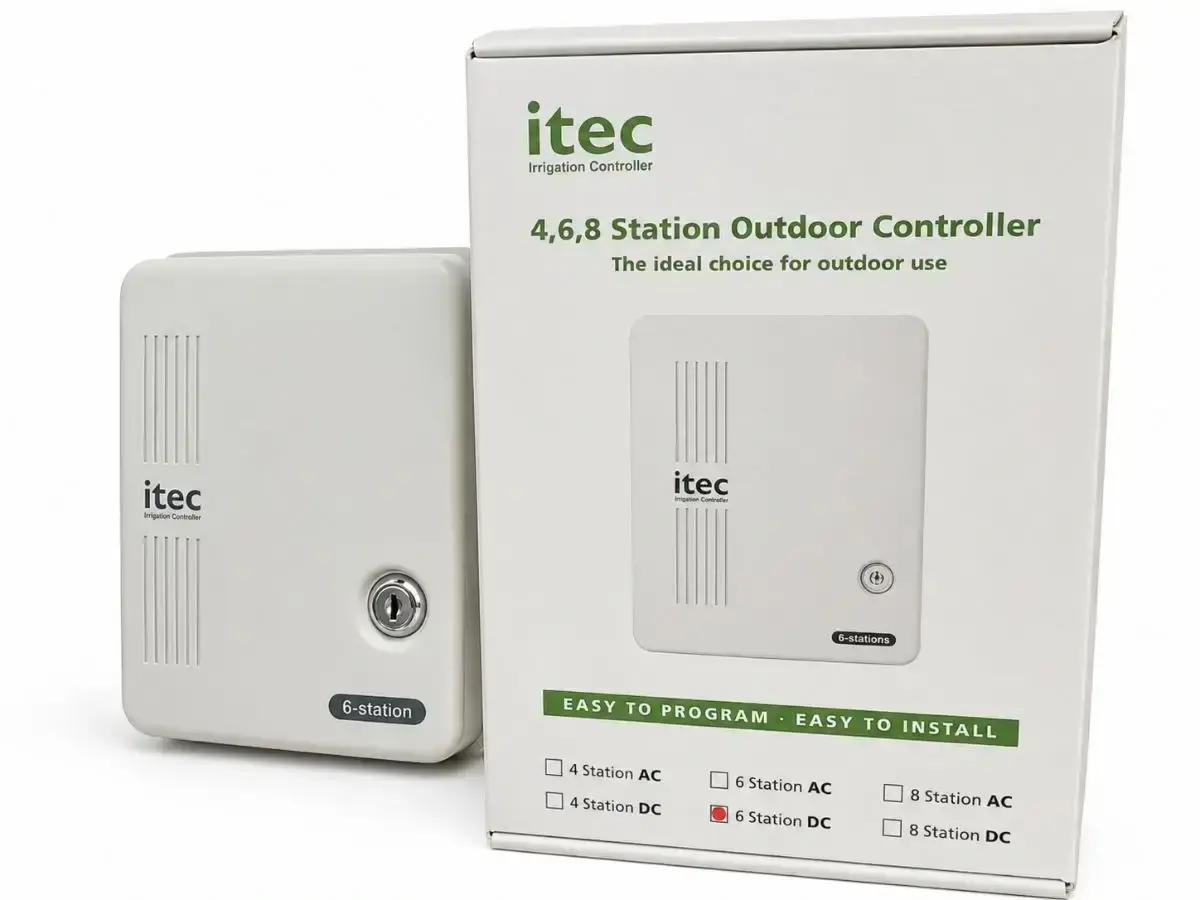 מחשב השקיה I-TEC DC  עם אריזת המוצר