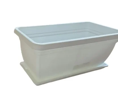 אדנית פלסטיק צבע לבנה ונציה באורך 40 ס"מ