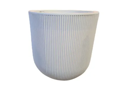 עציץ פלסטיק ברזילאי לבן קוטר 45 סמ לא מנוקז