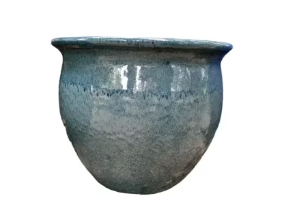 עציץ גלזורה עגול טורקיז שפה בולטת