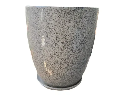 עציץ גלזורה לבן מנוקד מבריק