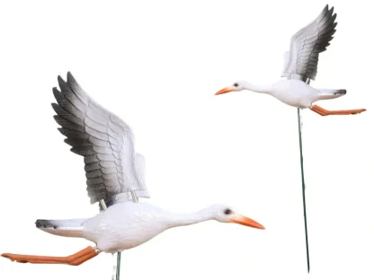 אנפה לבנה על מוט לקישוט עציצים, מדשאות וערוגות