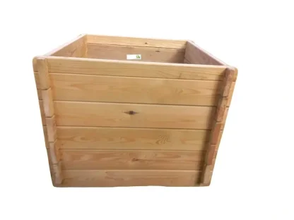 ארגז עץ מרובע מעץ מחוסם לגינה ולמרפסת