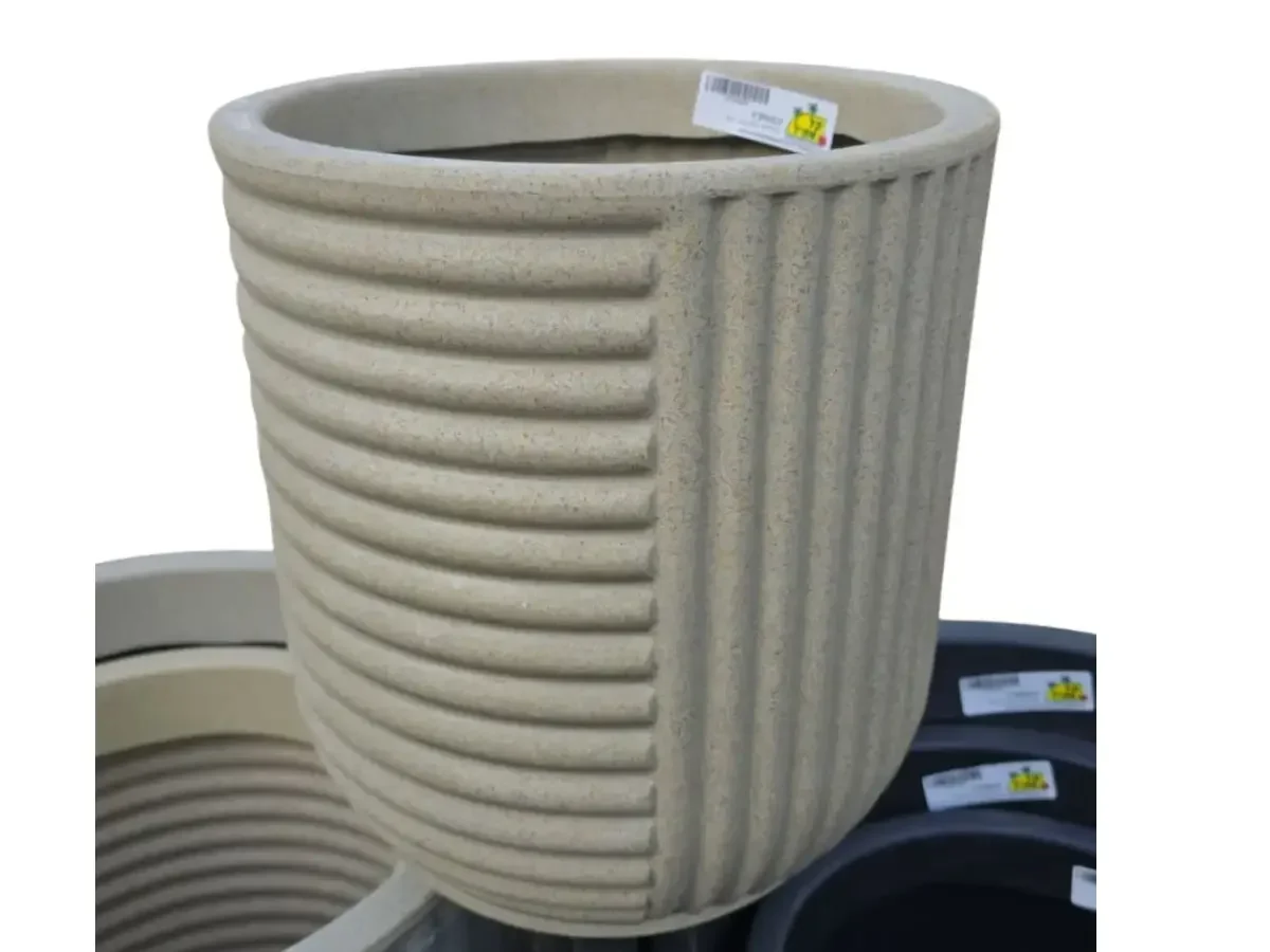 עציץ גלים ברזילאי קרם עם תחתית מובנית