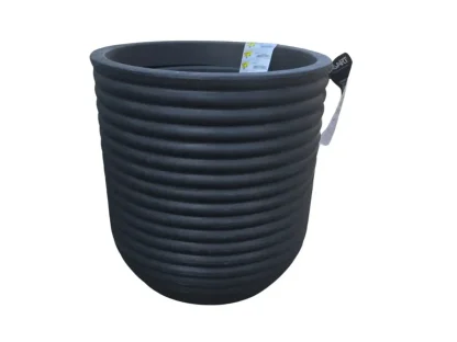 עציץ פסים ברזילאי שחור־אפור עם תחתית מובנית