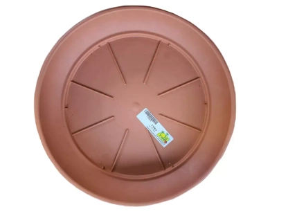 צלחת פלסטיק לעציץ בצבע טרקוטה