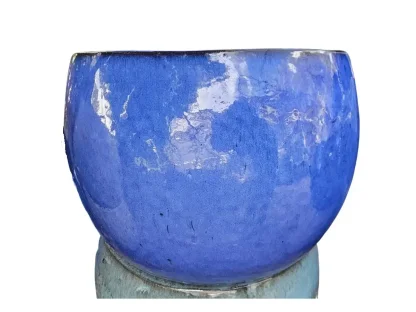 עציץ גלזורה עגול כחול