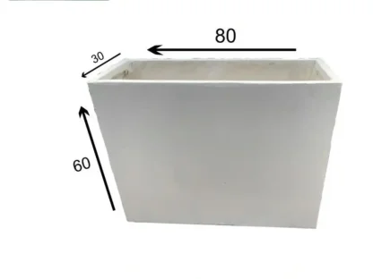 אדנית פיבר לבנה 80 אורך 30 רוחב וגובה 60 סמ