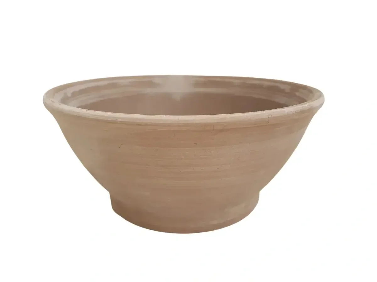 עציץ רחב טרקוטה אפור-מוקה ליסיה בשלושה גדלים