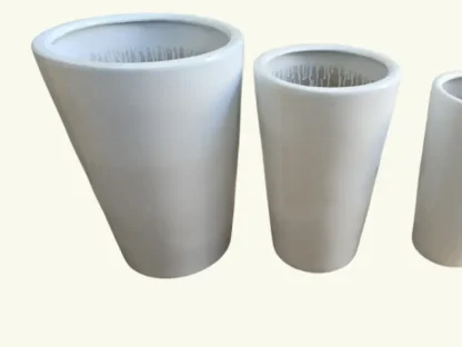 עציץ לבן מט גבוה 025 קוטר