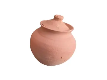 סיר חרס קטנטן עם מכסה בקוטר 10 ס״מ