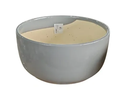 עציץ קערה רחבה אפור קרמיקה 25–36 ס"מ