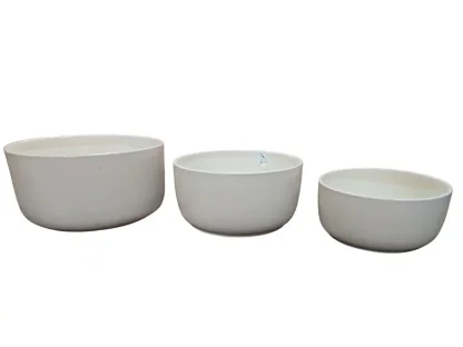 עציץ קערה רחבה קרם קרמיקה 25–36 ס"מ