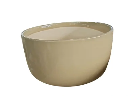 עציץ קערה רחבה בז'-ירוק קרמיקה 25–36 ס"מ