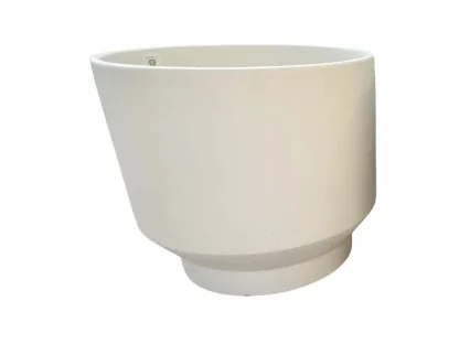 עציץ קרמיקה בצורת תוף קרם בקוטר 31 ס"מ