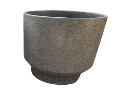 עציץ קרמיקה בצורת תוף שחור-שיש 31 ס"מ