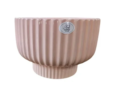 קערת גלזורה ורודה חלקה בצורת פטרייה לשתילה