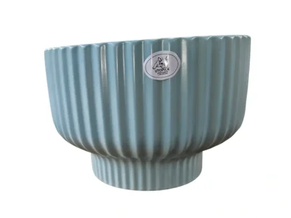 קערת גלזורה תכלת חלקה בצורת פטרייה לשתילה