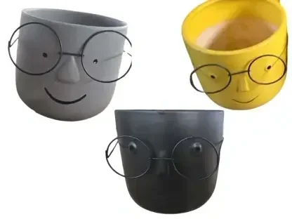 עציץ חייכן עם משקפיים בחצי מחיר