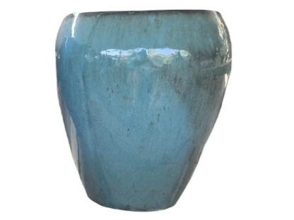 עציץ הולך וצר מגלזורה בצבע טורקיז