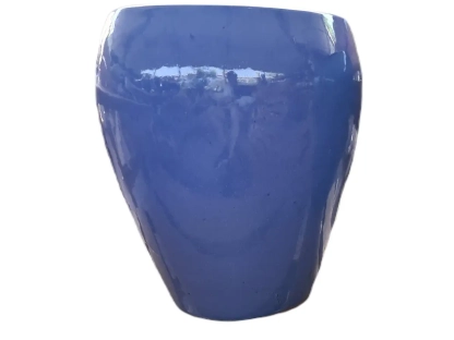 עציץ הולך וצר מגלזורה כחולה