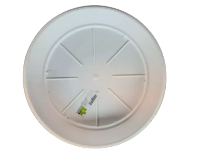 צלחת פלסטיק לעציץ בצבע לבן