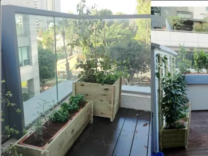 שתילה באדניות עץ