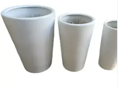 עציץ לבן מט גבוה