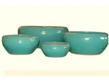 קערת גלזורה טוקיז כבדה בעומק 10 עד 22 ס"מ ובקוטר 15 עד 55 ס"מ לשתילה לבונסאי ולסוקולנטים