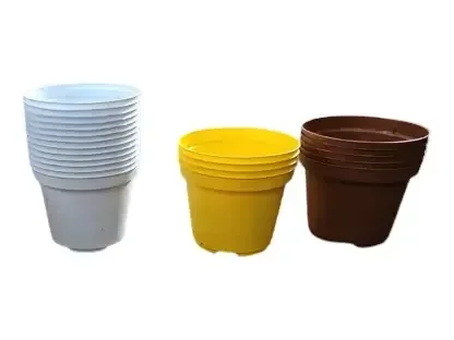 עציץ צבעוני שלל צבעים מפלסטיק גובה 8 קוטר 10 ס"מ