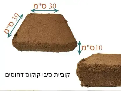 סיביי קוקוס דחוסים למצע שתילה