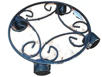 תחתית פרזול על 4 גלגלים בקוטר 25, 30 או 35 ס"מ לעציצים