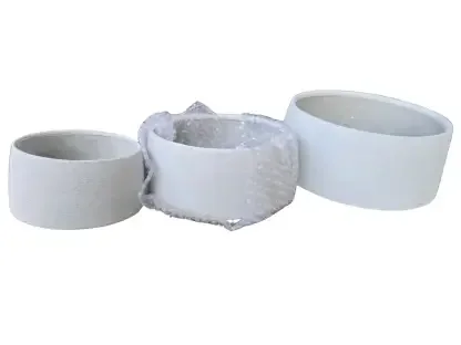 קערות בטון אפור חלק בשלושה גדלים לבחירה