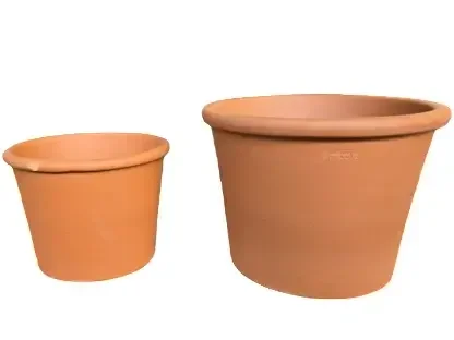 עציץ צילינדר טרקוטה פס בקוטר 18 ס"מ בנפח 2.1 ליטר