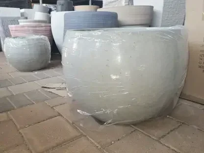 עציץ פיבר צורת ביצה