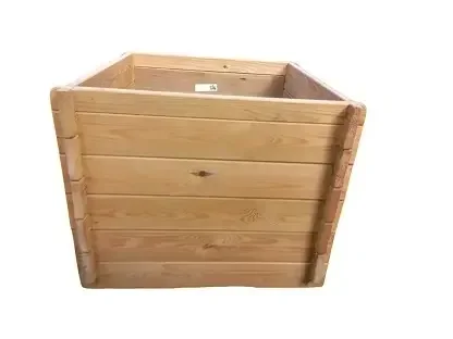 ארגז עץ מרובע מעץ מחוסם לגינה ולמרפסת