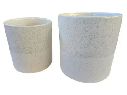 עציץ צילינדר מנוקד לבן 12–15 ס"מ