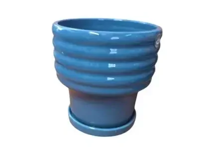 עציץ דגם יולי עם תחתית טורקיז 20 ס״מ