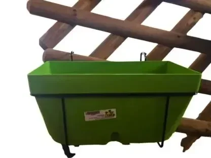 אדנית תלייה למעקה 40 ס"מ שחור או ירוק 12 ליטר