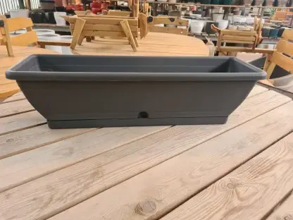 אדנית פלסטיק אפורה ונציה באורך 59 ס"מ