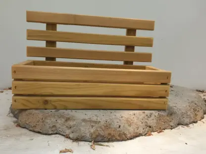 ארגז עץ מעוצב גדר לעציץ