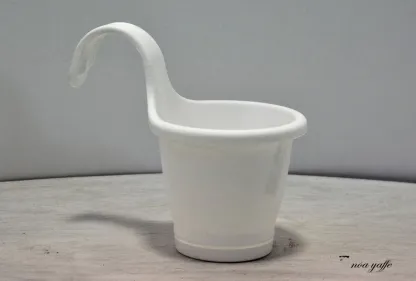 עציץ וו למעקה + תחתית