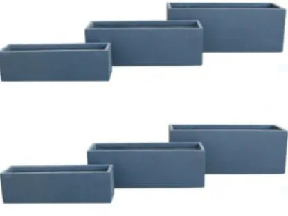 אדנית פיבר יפיפיה בצבע אפור-חלק באורך 60,70 ו-80 ס"מ לשתילה